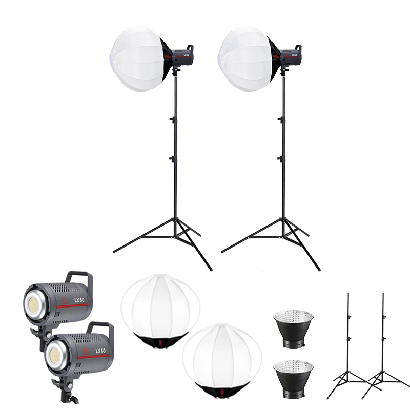 Kit de Luz de Vídeo LED JINBEI LX60, Iluminação Portátil para Fotografia com Tripé para Transmissão Ao Vivo/Vídeos do YouTube/Gravação de Fotos