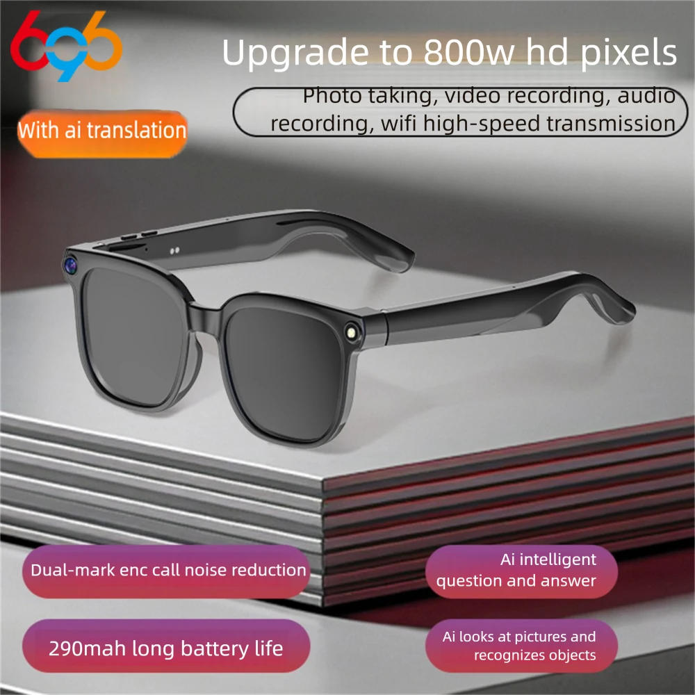 

AI Smart Glasses 8 Million Camera Bluetooth Sunglasses Shoot Audio Call Video Music Player Multifunctional Eyewear Men Women