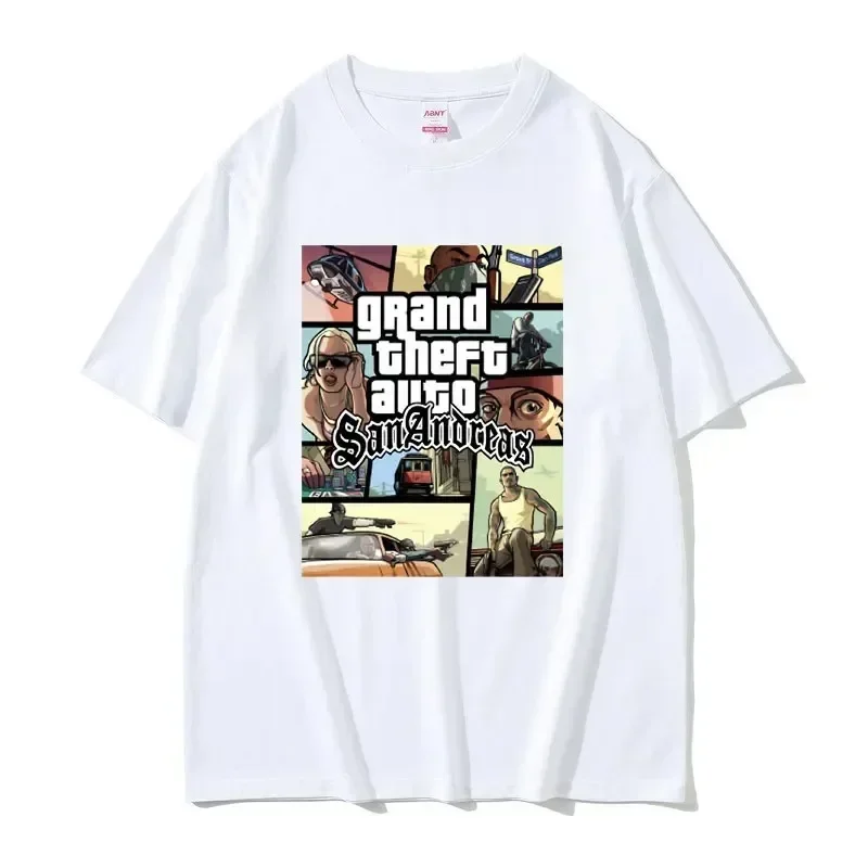 2024 Grand Theft Auto Vice City Print T-Shirts GTA Game Men Women Casual T Shirt Harajuku Unisex Tees Tops Clothing