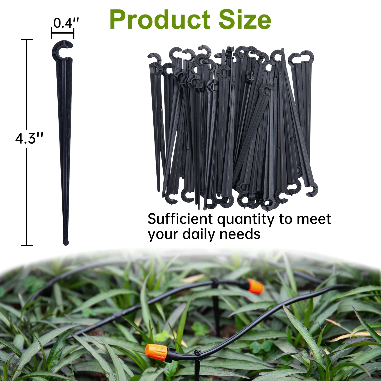 

50pcs Irrigation Drip Support Stakes Made of PP Plastic Material C- Shape Fixed Stems Holder Bracket for Greenhouse Farmland