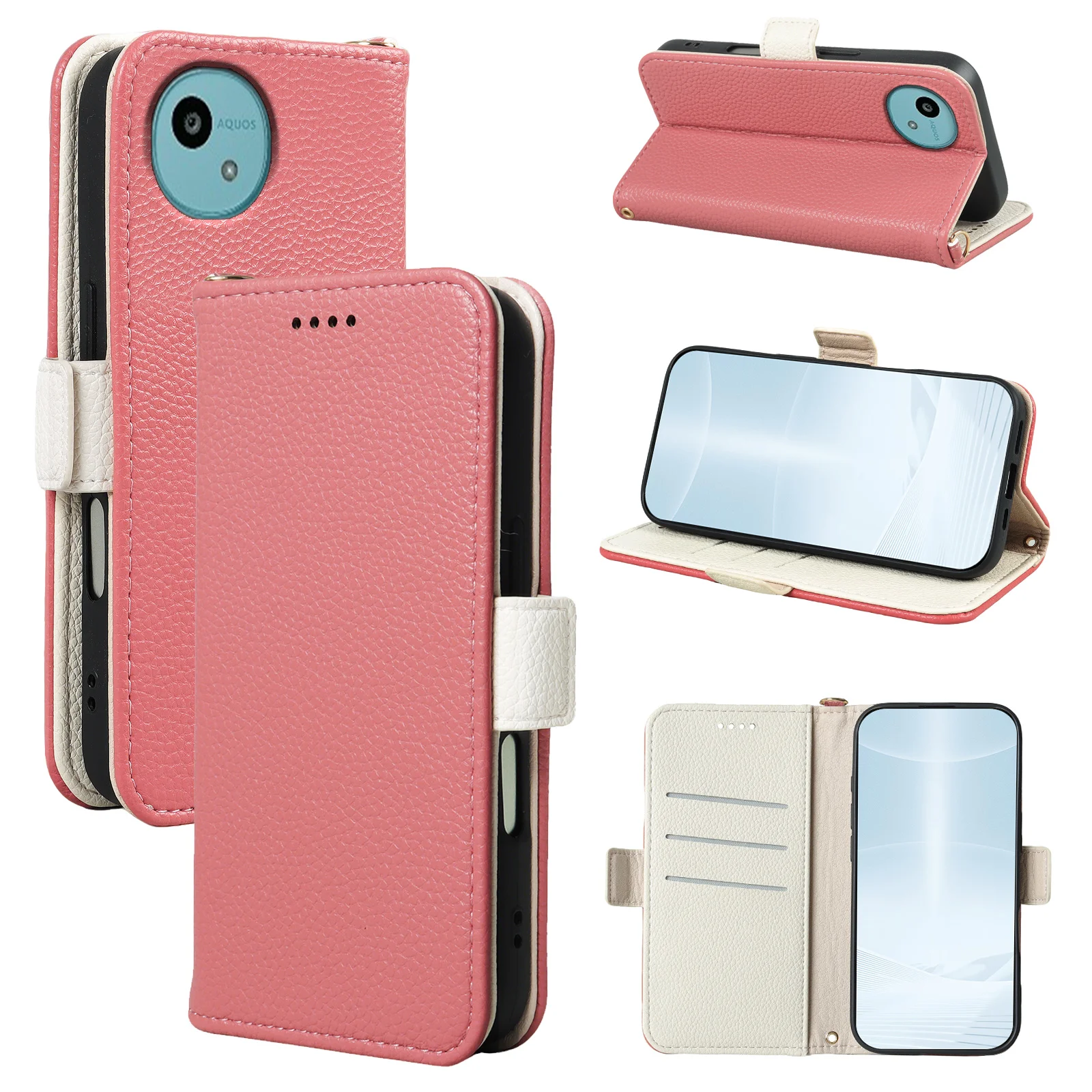 

Business PU leather phone case with clip suitable for Sharp series Aquos Wish 5/SH-52F/737/SH-52E stand all-inclusive phone case