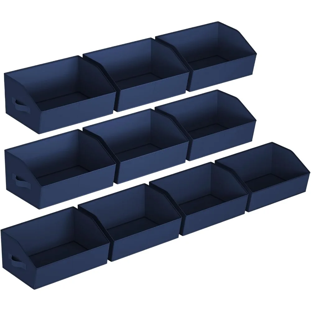 

closet baskets for shelves trapezoid - decorative storage baskets with handle, closet bins for organization, shelf storage bins