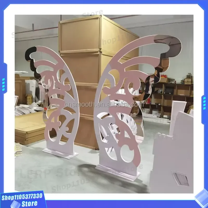 White Acrylic Butterfly Wall Background for Wedding Stage Decoration High Quality Party Backdrop Styling 2021 New Design