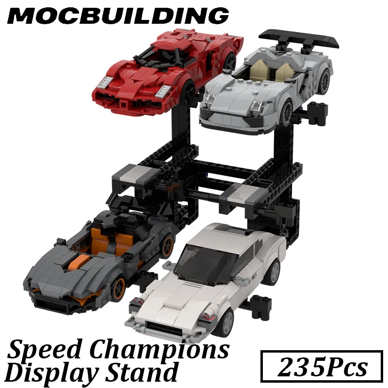 Car Display Stand for 6 Speed Champion MOC Building Blocks Bricks DIY Construction Toys Birthday Gifts Christmas Present