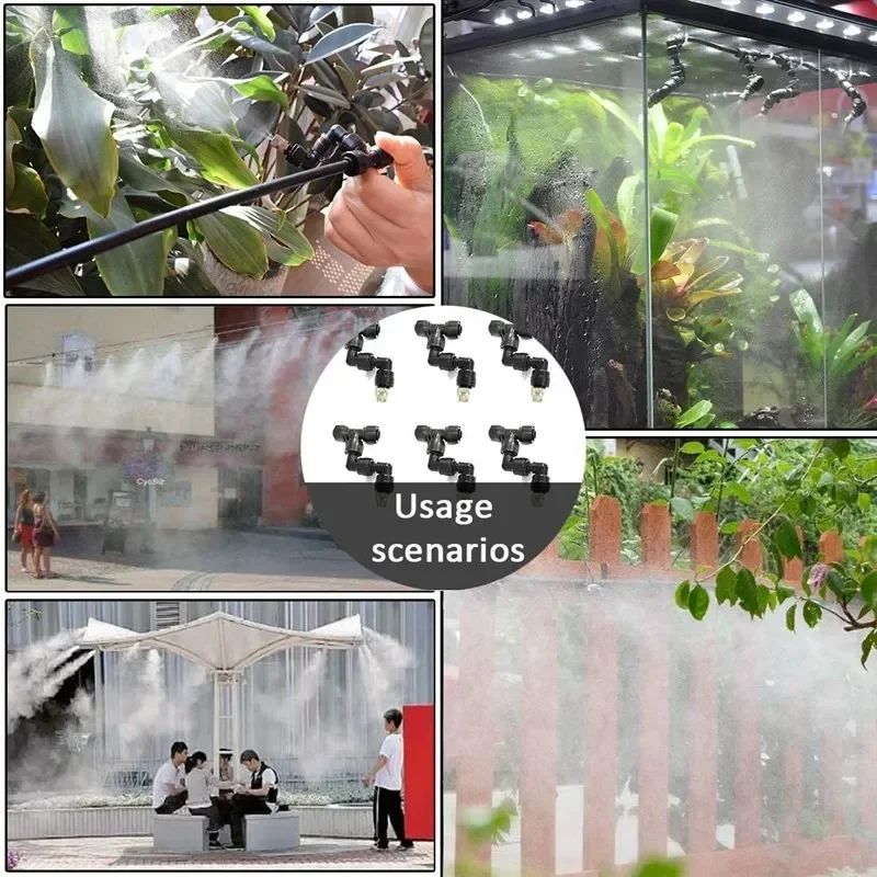 

1-6 Pcs 360° Watering Spray Nozzle Sprinklers Terrarium Misting Spray Head Garden Greenhouse Irrigation Connectors Accessories