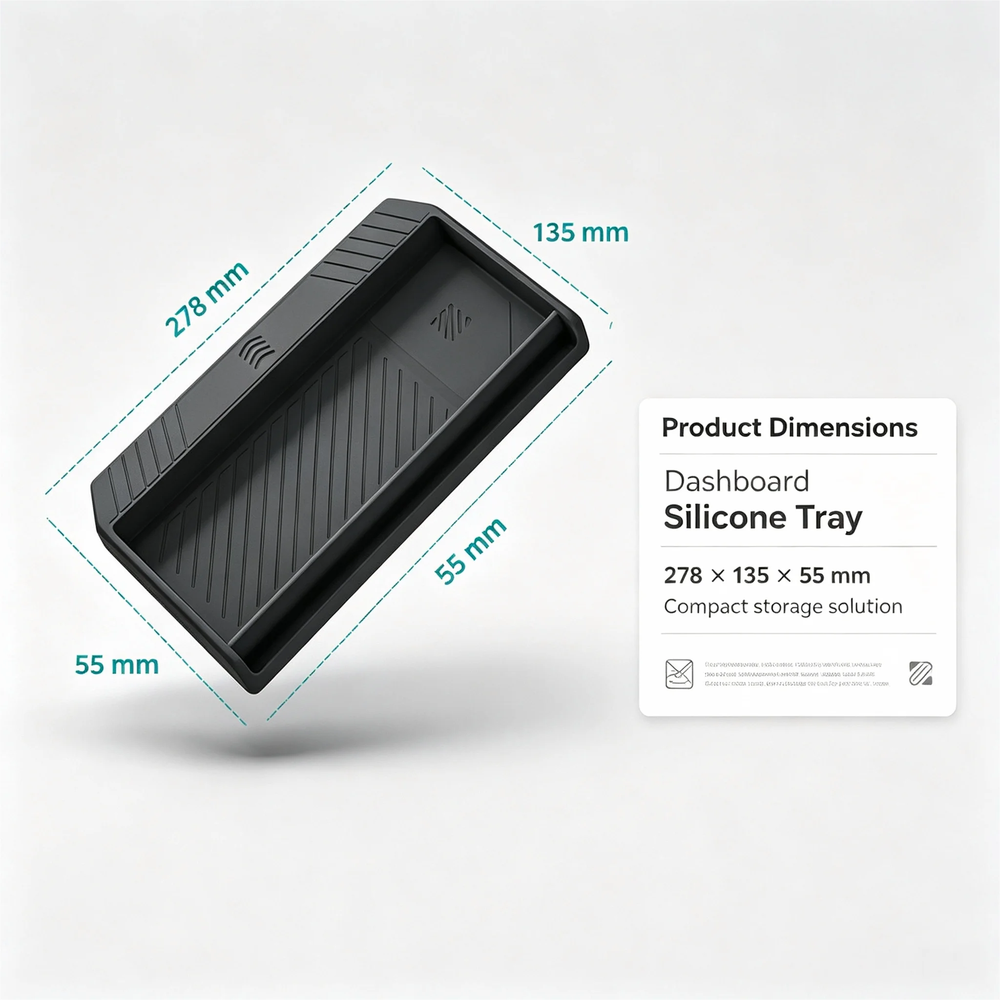 Silicon Dashboard Storage Box For Tesla Model Y L Juniper 2026 Model 3 Highland Phone ETC Sunglass Tray Movable Organizer