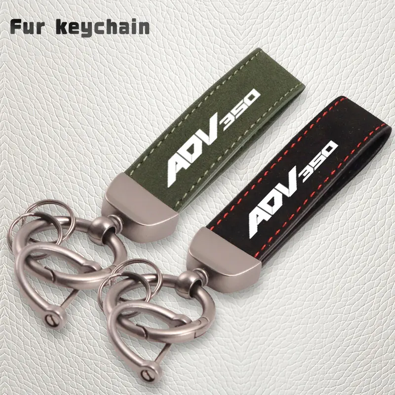 For Honda ADV350 ADV 350 ADV150 2021-2026 Fashion Leather Suede Keychain Motorcycle Key Ring  Accessories