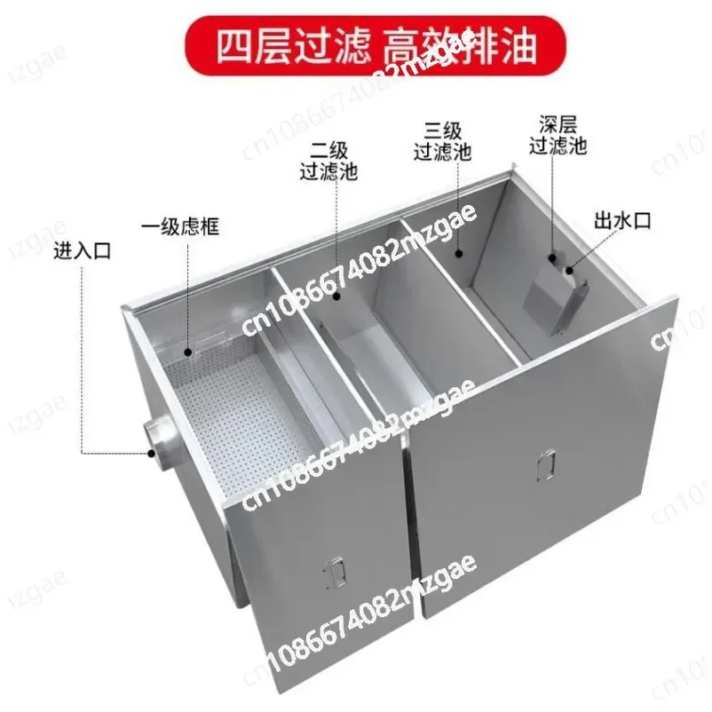 Buried Grease Trap Commercial Thickened Stainless Steel Oil-water Separator Catering Kitchen Hotel Three-stage Filter Tank