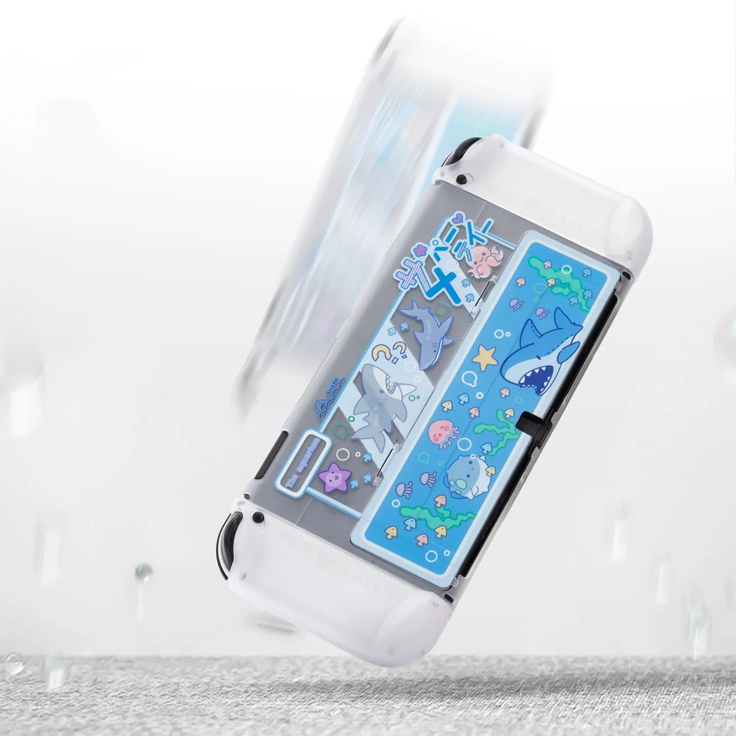 GeekShare-funda protectora OLED para Nintendo Switch, carcasa dura transparente para fiesta de tiburón, Joy-con, nueva carcasa