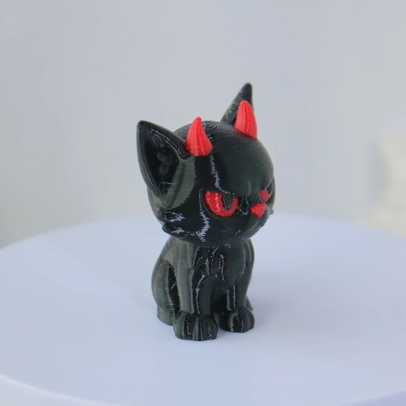 Devil Cat Statue Ornament, Gothic‑style Black Demon Cat Sculpture, Sturdy Plastic Collectible, Home & Office Decor, Holiday Orna