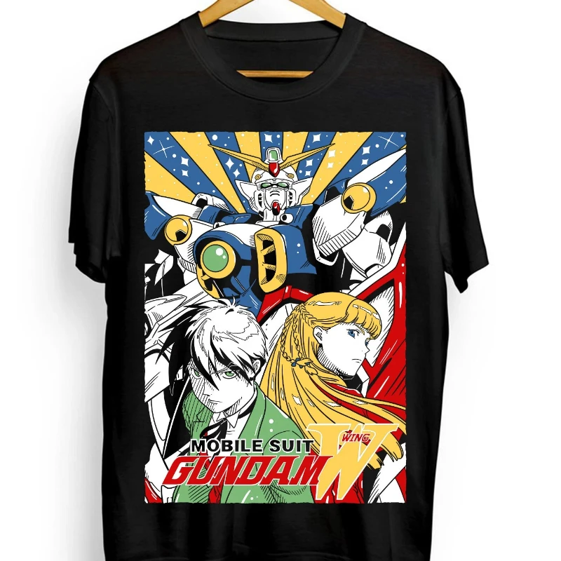 

Gundam Wing T-Shirt Japanese Anime T-Shirt Manga Men's T-Shirt Summer New Retro Fashion Men's and Women's Streetwear