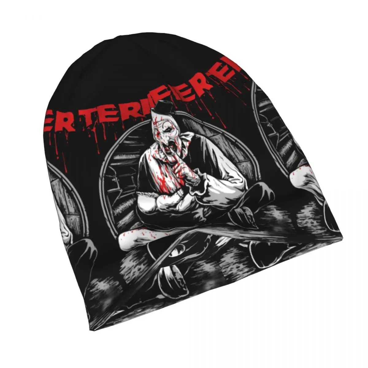 Terrifier Horror Movie Halloween Bonnet Hats Knitted Hip Hop Street Art The Clown Skullies Beanies Hat Unisex Warm Dual-use Cap