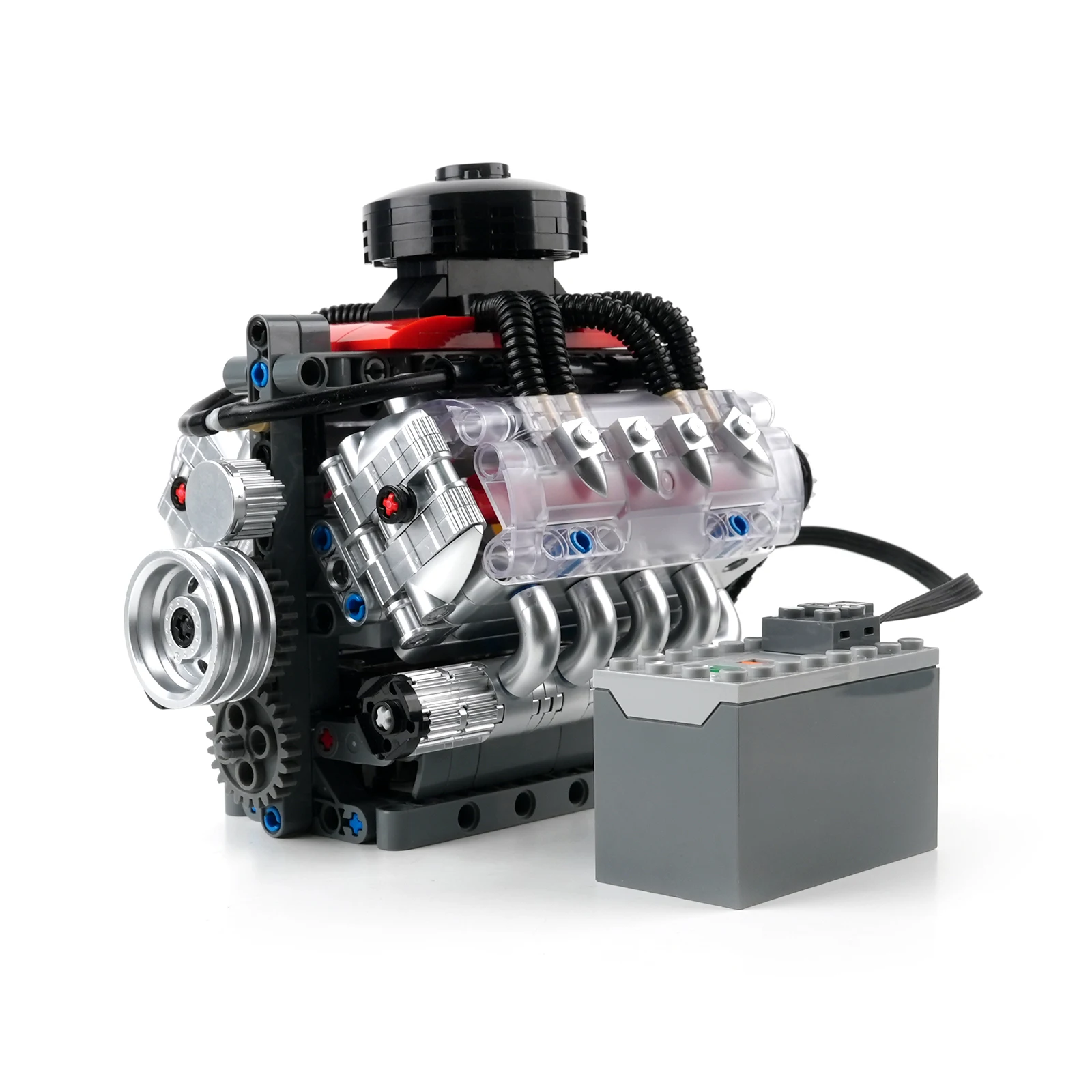 Modelo de Motor V8, bloques de construcción de alta tecnología, juego 10171 LSX454 + función de potencia del Motor L, juguetes ensamblados DIY para niños, regalos, 497 Uds.