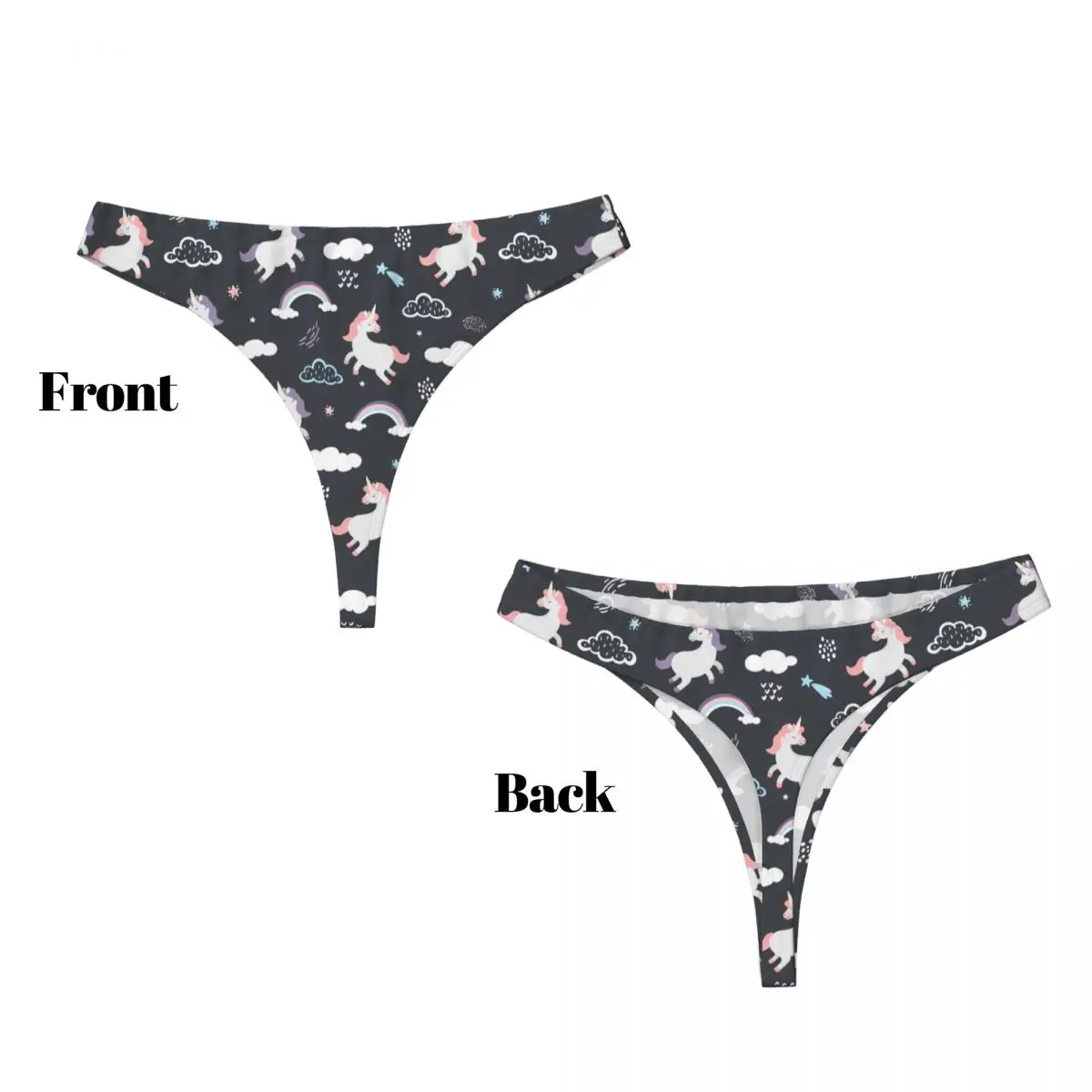 G Strings Funny Low Waist Sexy Cartoon Cute Unicorn Panties Womens Underwear Breathable Underpants Women's