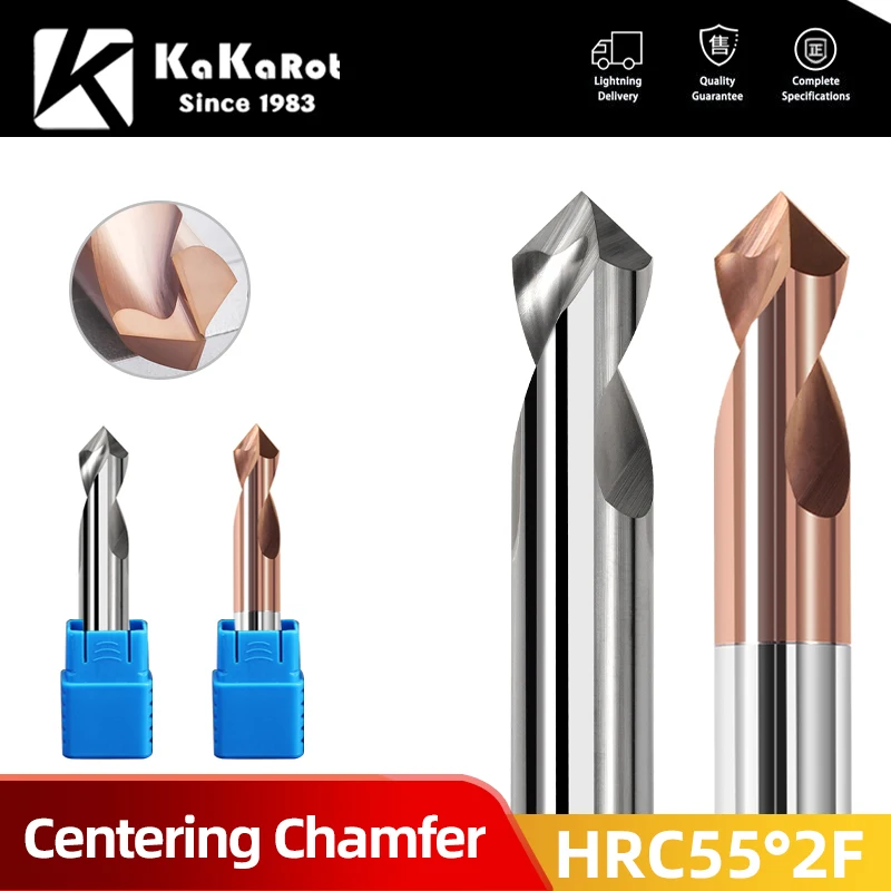 KaKarot Spot Drill Bit Point Angle 60 90 120 Degree for Machining Hole Drill Chamfering Tools carbide end mill Steel AL