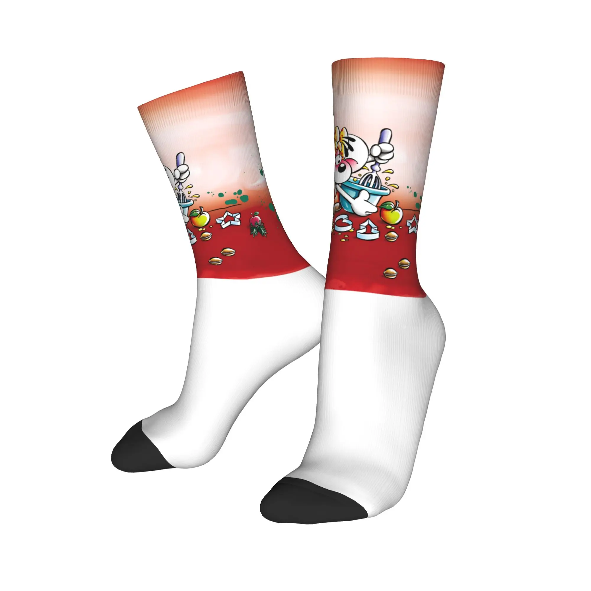 عيد الميلاد Diddl الجوارب الجرافيك جوارب المضادة للانزلاق الكبار الرجال الجوارب عالية الجودة الخريف مضحك جوارب رياضية في الهواء الطلق