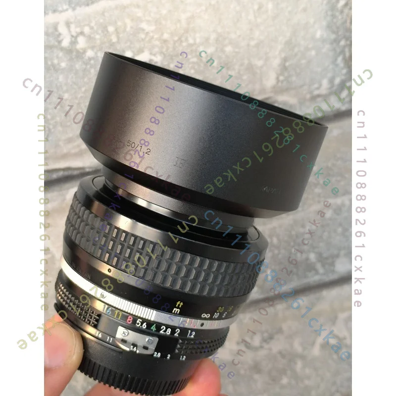 52mm Screw‑in Metal Lens Hood With Lens Cap for Nikon AUTO K AI 55mm F1.2 AI AIS 50mm F1.2 Camera Lens Protective Accessory