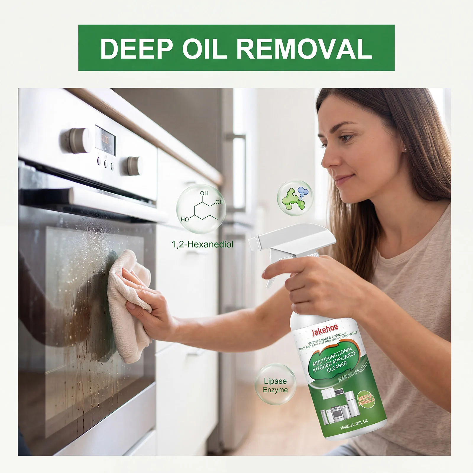 Kitchen Appliance Cleaner Spray Gentle Grease Stain Remover Degreaser Microwave Oven Fridge Clean Shine Household Daily Care