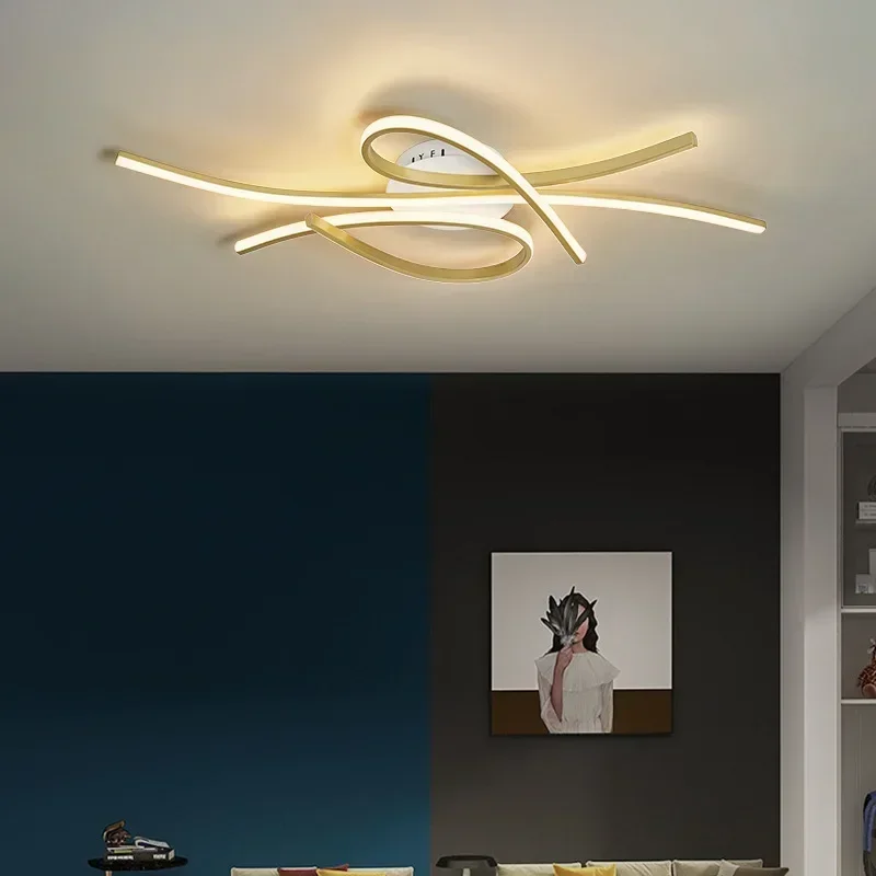 Minimalist Matte Black or Gold LED Ceiling Light Modern Flush Mount Lamp Fixture for Living Room Bedroom Study Room