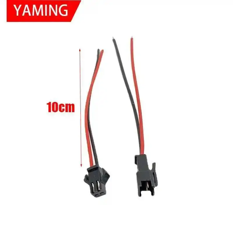 10 pares de 10cm de largo JST SM 2 pines enchufe macho a hembra conector de cable rápido adaptador Terminal 2 vías fácil ajuste para tira de led