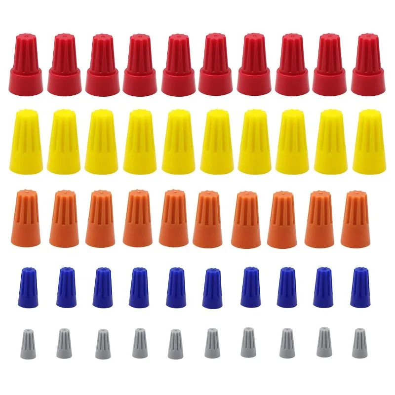 100/10PCS Wire Nuts Connectors Springs Insulated Cable Quick Connection Terminal Insert Twist Wiring Splice Screw Caps Terminals
