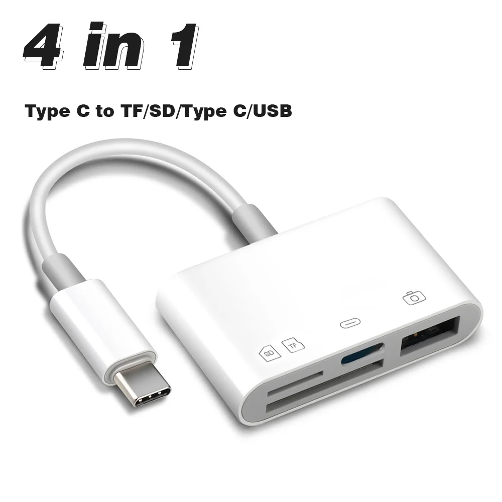 Type C Card Reader With USB Fast Charging Adapter For iPhone 17 16 Pro Max Samsung iPad MacBook Port Camera Memory Card Reader