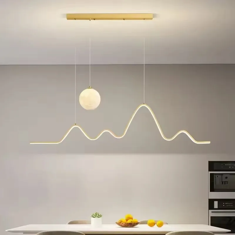 2025Dining Table Modern Led Pendant Light Lamp For Dining Room Kitchen Bar Designer Line Chandelier