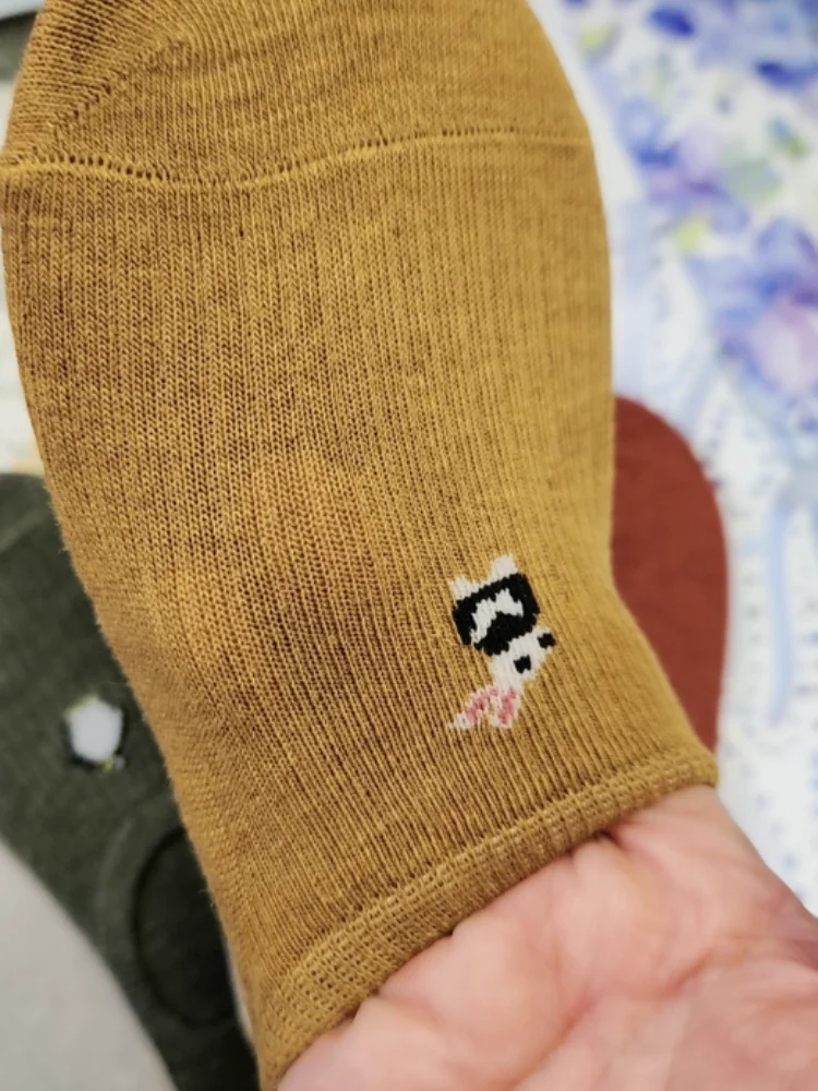 Embroidery Cute Short Socks Women Invisible No Show Sock Slipper Non-slip Silicone Low Ankle Socks Solid Color Simple Boat Socks