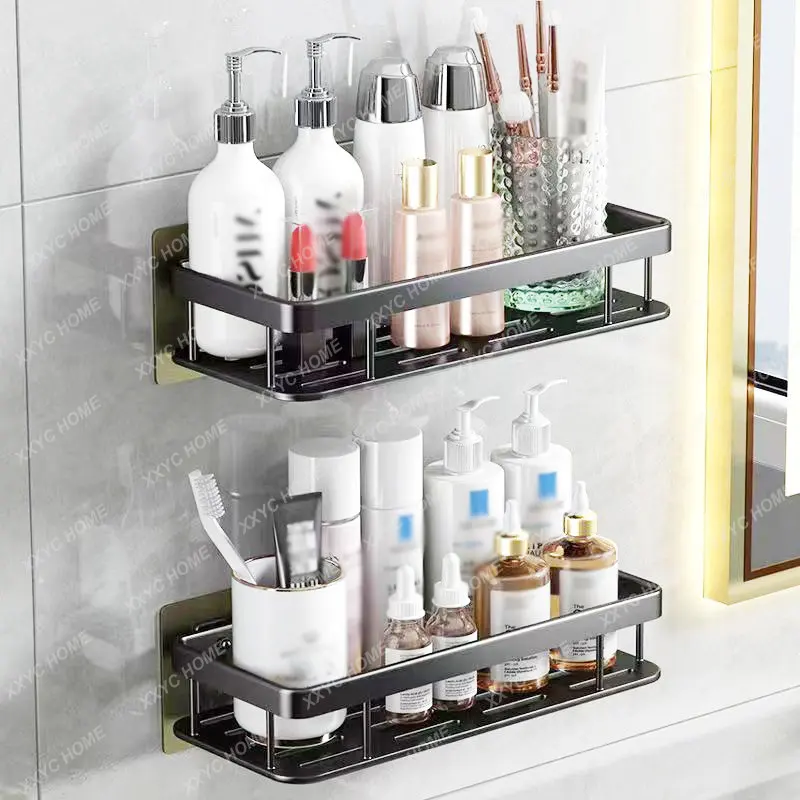 

Aluminum Alloy Shower Storage Rack No-drill Wall Mount Corner Shelf Toilet Holder Makeup Organizer for Shampoo