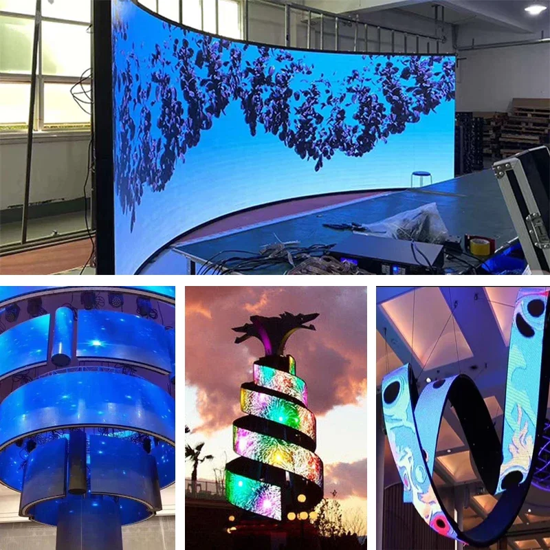 Creative design soft LED video wall P1.875mm curved led screen display indoor full color advertising led cabinet