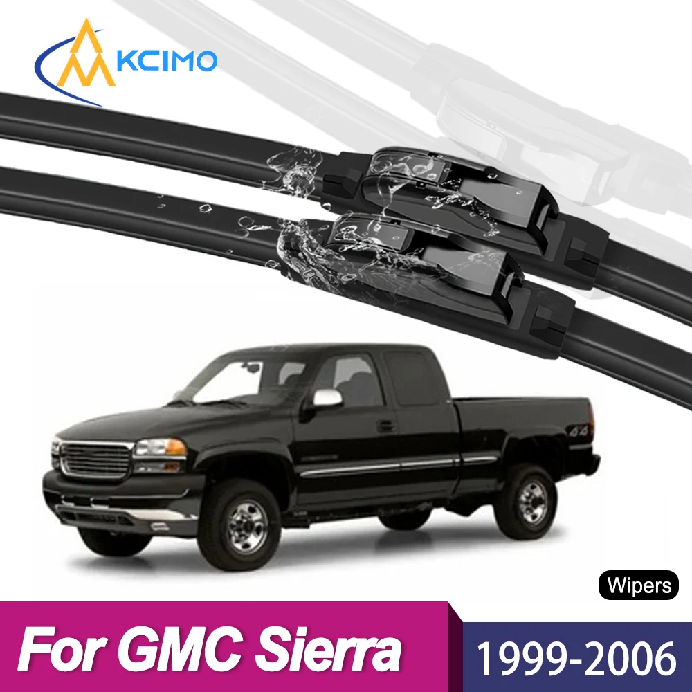 

All Weather Durable Wiper Blades For GMC Sierra GMT800 1999-2006 Front Windshield Wiper Soft Rubber Frameless