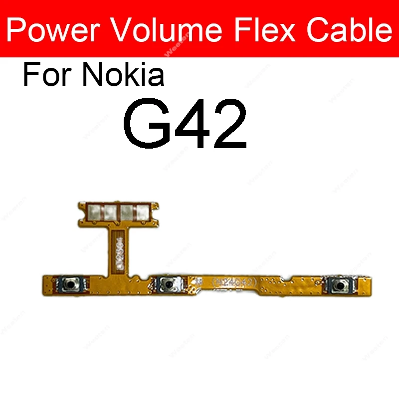 On Off Power Volume Side Button Flex Cable For Nokia G10 G20 GT0 G60 G11 Plus G21 G22 G42 G300 G400 Power Volume Key Flex Ribbon