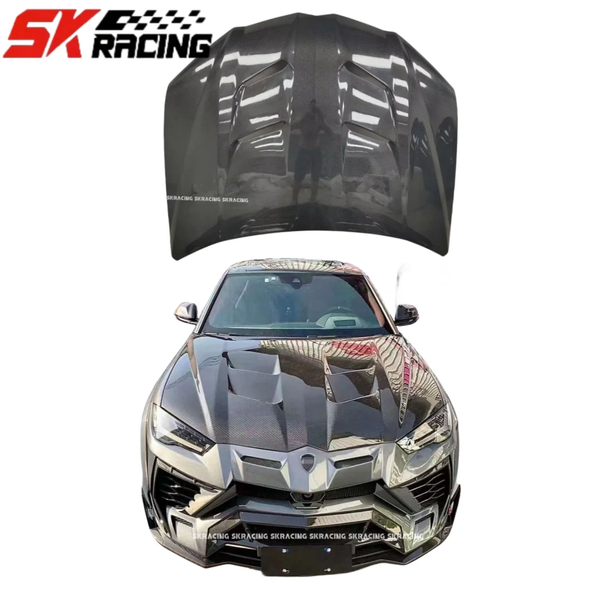 Fit For Lamborghini URUS 2018-2021 Dry Carbon Fiber Hood Engine Bonnet Panel Cover Trim Bodykits  Replacement Decorative