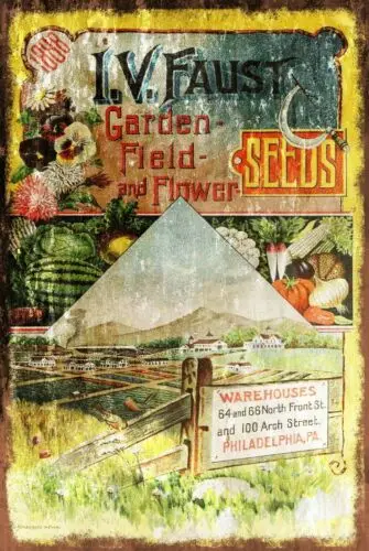 Garden Field &Flower Seeds Advert Vintage Style Retro Metal Sign, Potting Shed sign