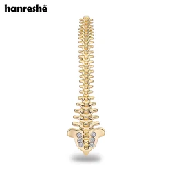 Hanreshe Gold Color Spine Brooch Pins Medical Orthopedic Anatomy Lapel Badge Jewelry for Doctor Nurse Medicine Student