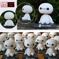 Baymax Robot Car Ornaments Cartoon Plastic Shaking Head Figure Auto Interior Decorations Big Hero Doll Toys Ornament Accessories
