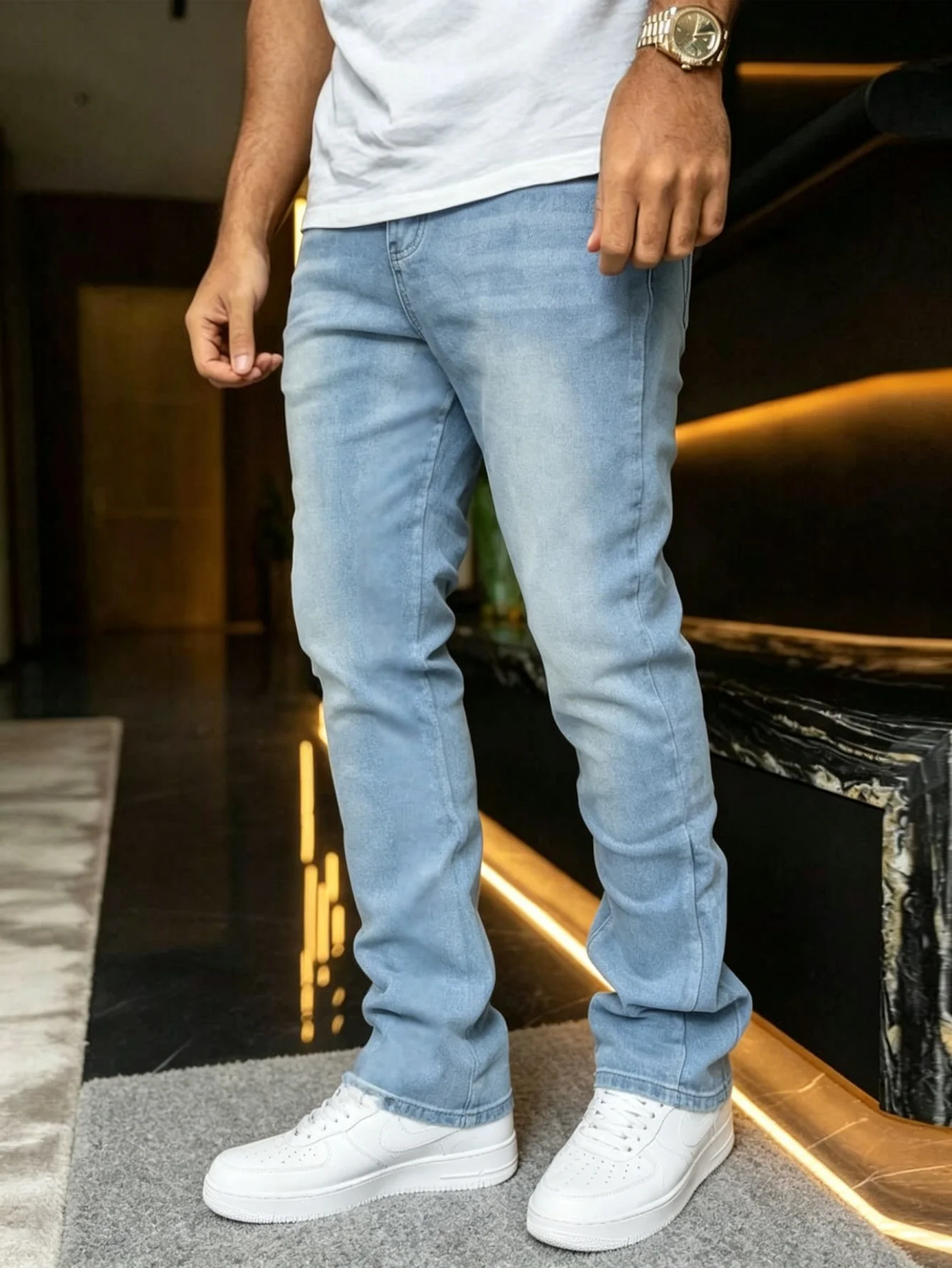 Man Original Slim Jeans Pant Y2k Drip Unisex Blue Style - No accessories or belts included