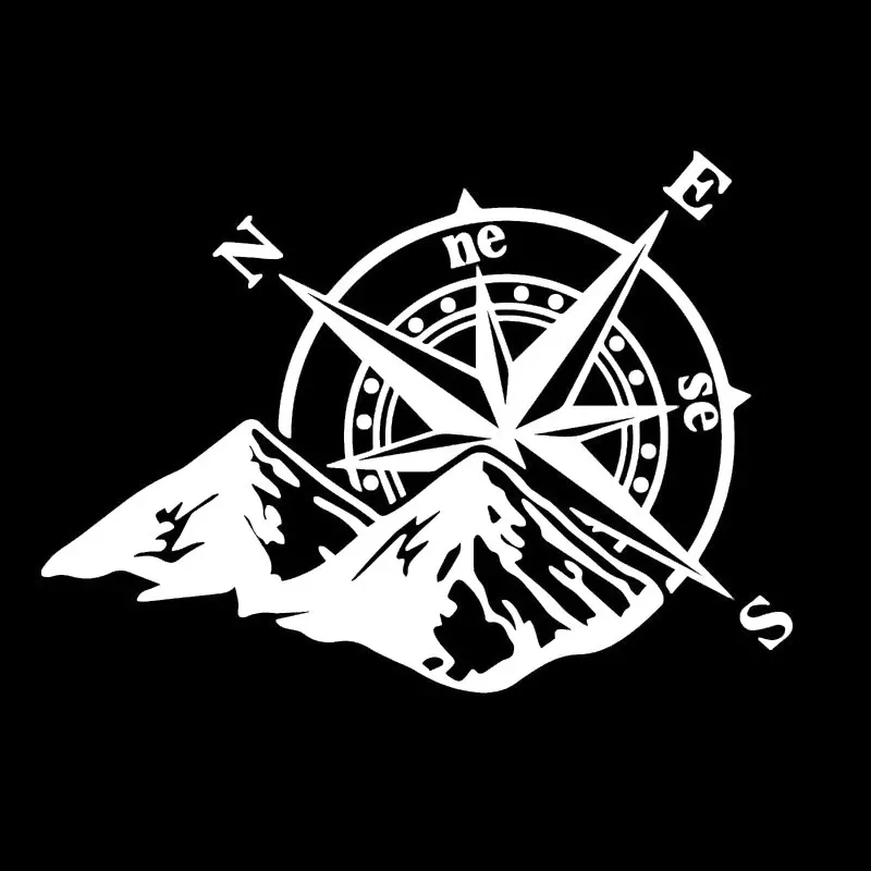

Car stickers mountain compass fashion adventure sports window shape decoration laser decals pvc waterproof sunscreen 15cm