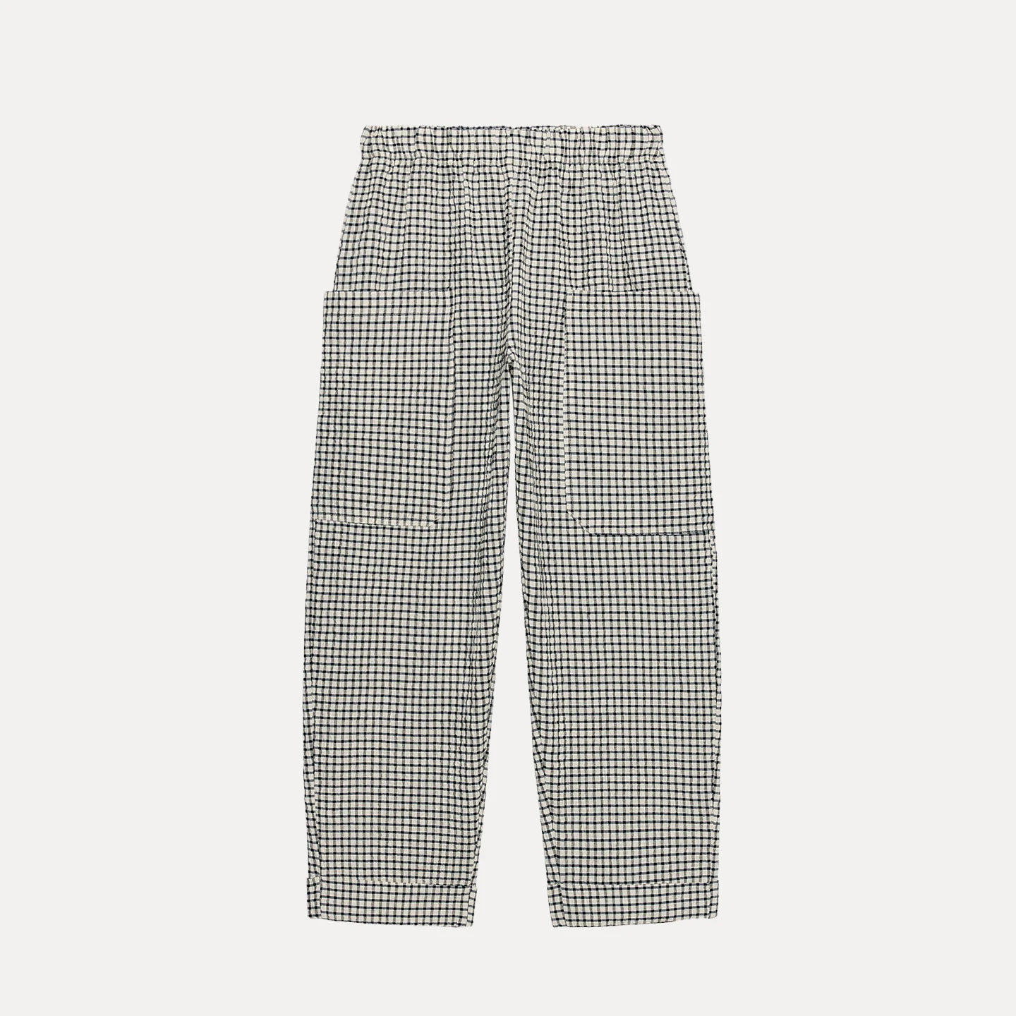 Fashionable Checkered Elastic Waist Pants Women's Autumn 2026 Personality Slim Fit Natural Waist Other Material Casual Pants