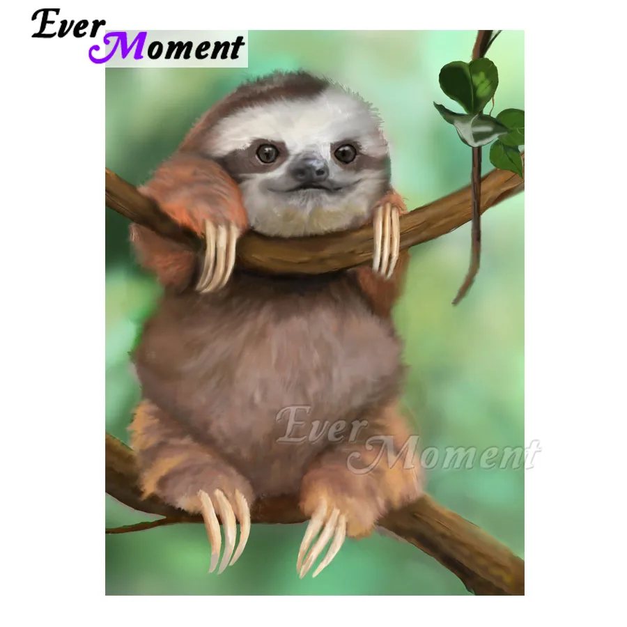 Ever Moment Diamond Painting Sloth Picture Of Rhinestone 5D DIY Mosaic Decoration For Home Diamond Embroidery Decor ASF1469