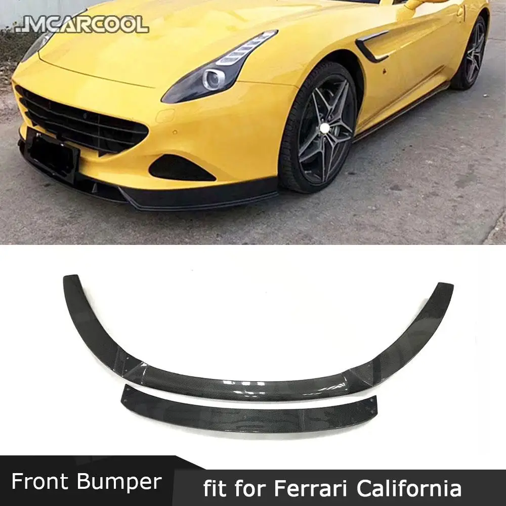 

JMCARCOOL Carbon fiber Front Bumper Lip Chin Spoiler Auto Car Decoration For Ferrari California 2015 FRP Black Bumper Cover