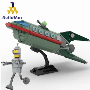 Buildmoc-Boco MOC Construction Blocks cho trẻ em, Robot Bender, Hình hành động, tàu hành tinh hành tinh, bộ dụng cụ xây dựng, đồ chơi trẻ em, quà tặng, Futuramaeds 10 Đồ chơi Futurama bán hàng chính - 5