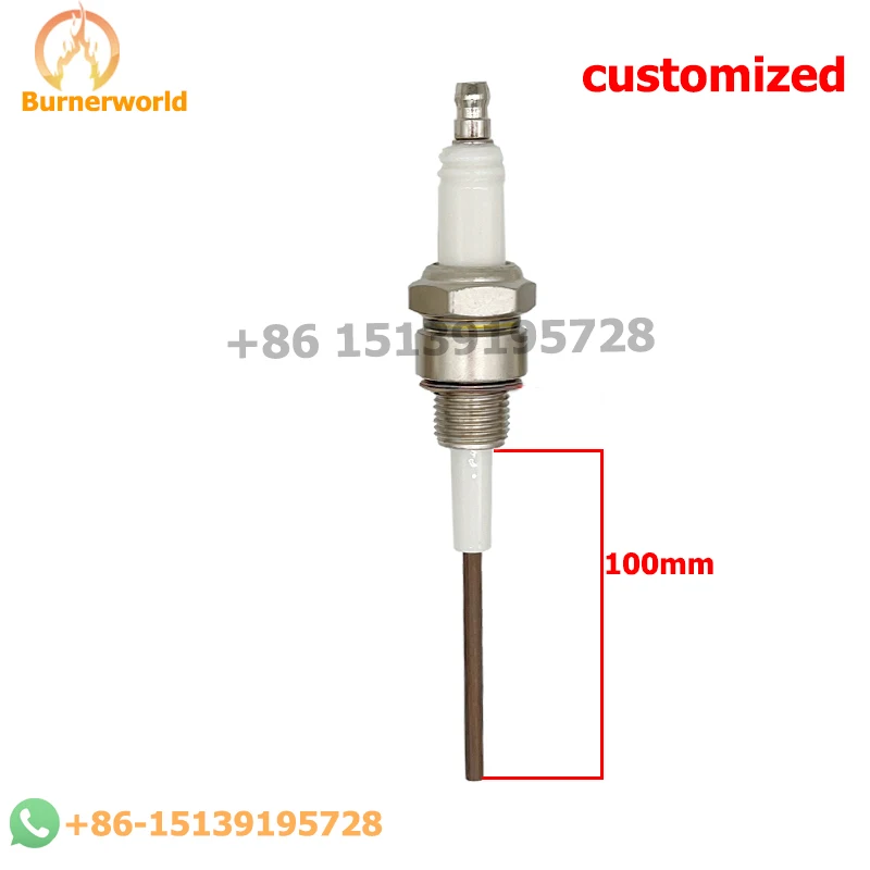 Maxon-Quemador de electrodo de cerámica, caldera industrial, bujía, encendido, quemador, encendedor, ZE14-12-A1, l66 mm, L100 mm