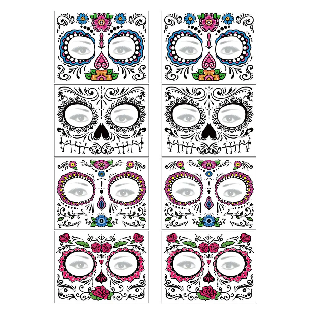 

8 Pcs Tattoo Personality Facial Stickers Stickers Waterproof Personality Fascinating Makeup Decals Body Papers Transfer