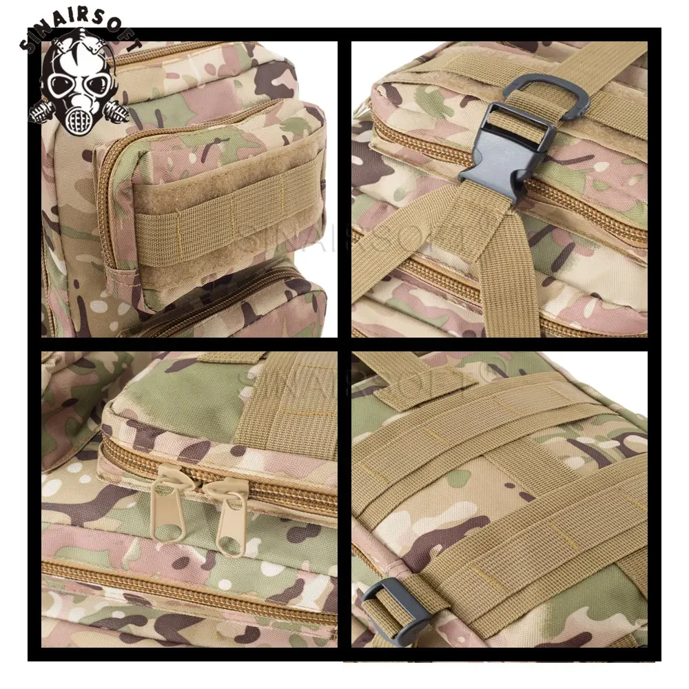 SINAIRSOFT Tactical Backpack Travel Sports Camouflage Bag Outdoor Climbing Fishing Hiking 3P Pack Hunting Bag