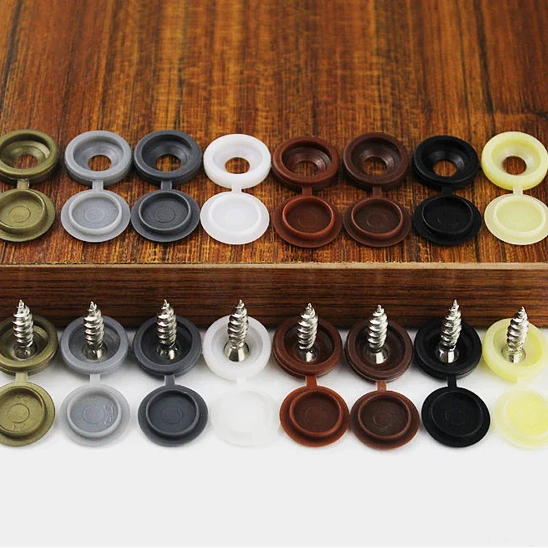 Plastic Protective Covers for Nails Screw Caps Phillips Screw 9 Colors Decorative Cover Cross Screw Folding Cap 30/50pcs