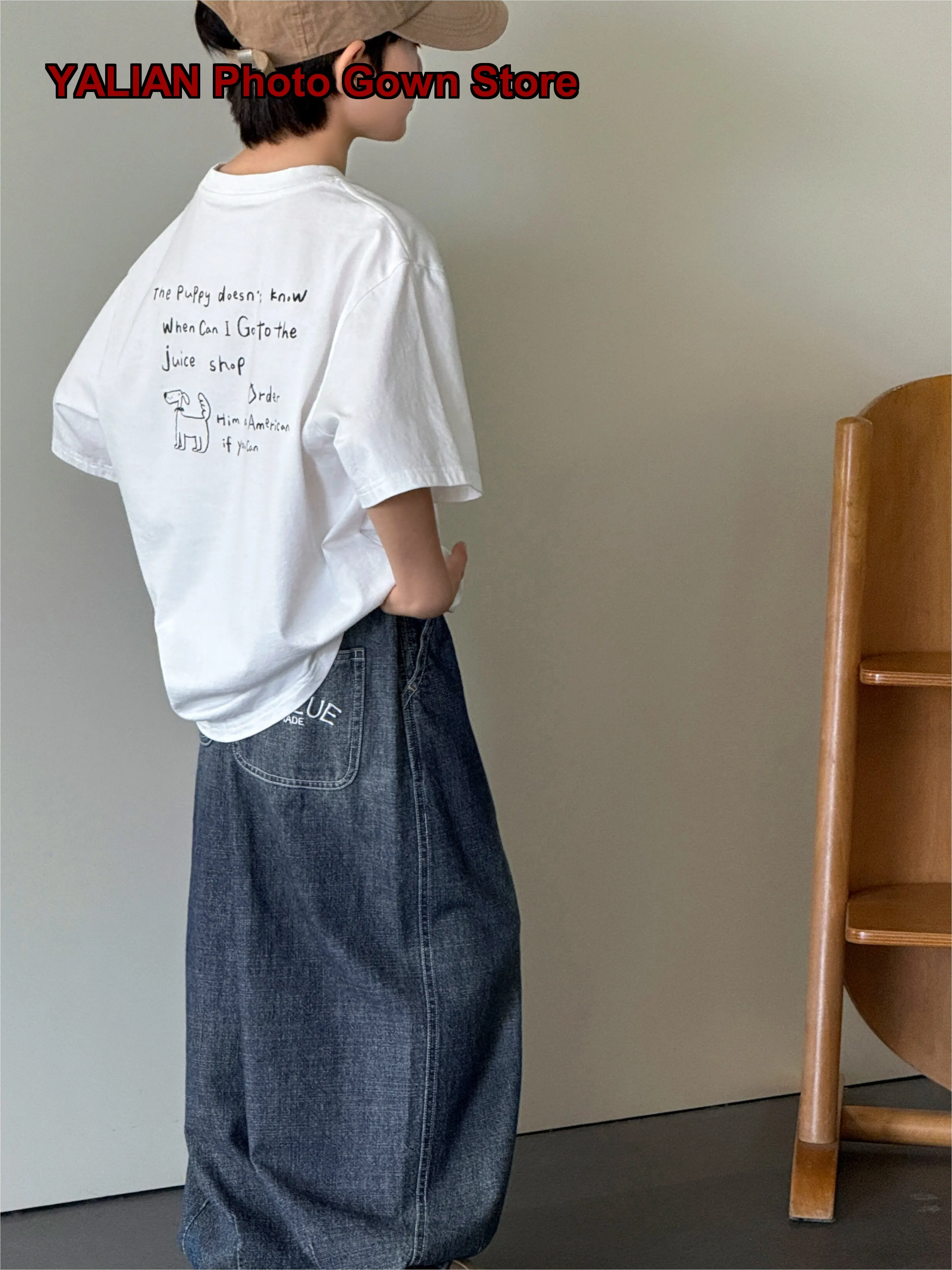 Boys Denim Wide Leg Pants Kids Spring Summer Thin Loose Fit Capri Jeans Older Kids Stylish Casual
