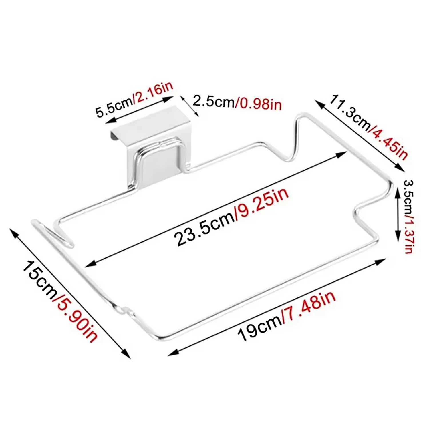 Stainless Steel Non Perforated Kitchen Garbage Rack with Hanging Bracket, Cabinet Door Garbage Bag & Cloth Storage Rack