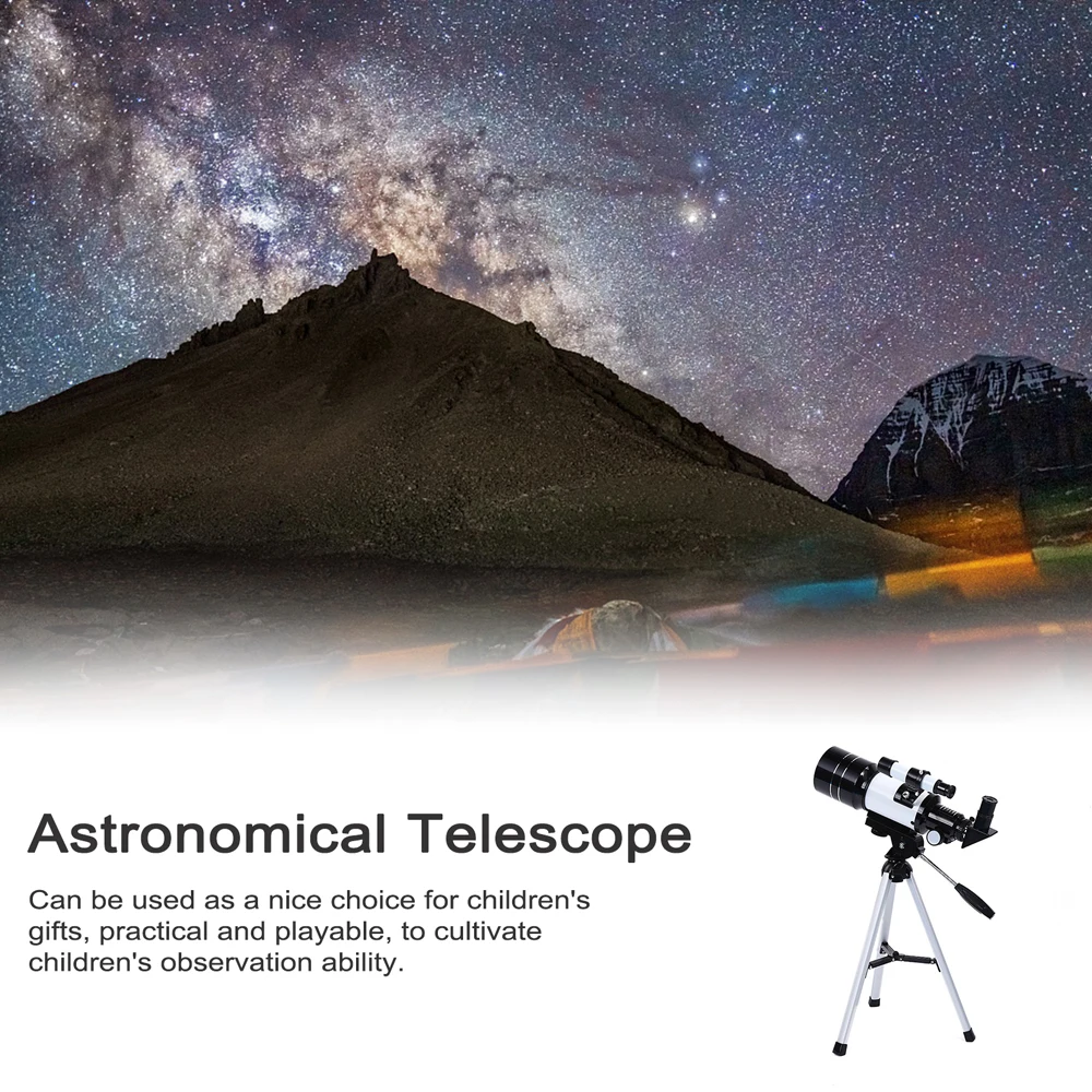 Digital 70mm Astronomical Telescope 150X Beginners Monocular Moon-Watching Telescope with Tripod Child Teenagers Telescope