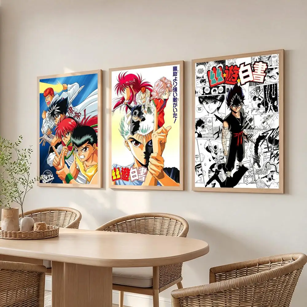 anime Yu Yu Hakusho Poster Poster HD Frameless Creamy Style Home Decor Wall Art for Living Room Bedroom Gift